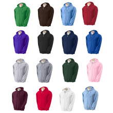 (Red, M) Zip Up Hoodie Heavy Blend Blank Plain Basic Hooded Fleece Sweatshirt Sweater
