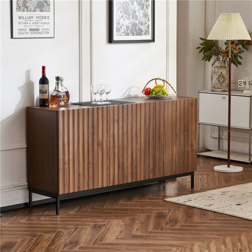 Dark Oak Storage Cabinet,Tip-Over Safe,150x40x80cm