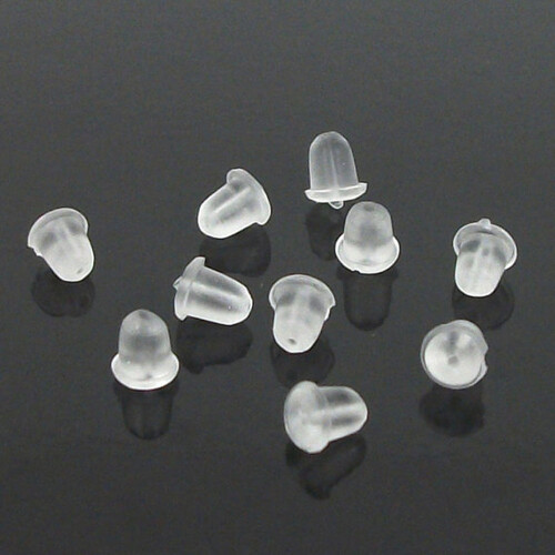X10 Earrings Plastic Rubber Plug Stud Stoppers Jewellery Findings Post Backing Back 1