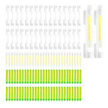 100PCS Fishing Glow Sticks Rod Tip with 20 PCS Attachments Clip Fishing Pole Glow Sticks Bulk for Night Fishing