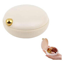 Tablettenhalter für die Handtasche, Täglicher Tablettenorganisator, Tablettenreisekoffer, Tragbare Runde Tägliche Tablettendose Spenderbehälter