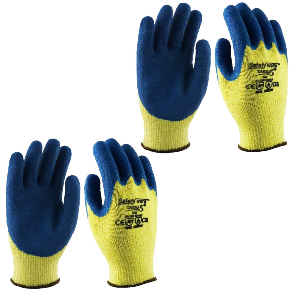Photos - Safety Equipment 2 Pair Safetyware Anti Cut Resistant Proof Crinkled Safety Work Gloves Level 5 Large for Gardening Mechanic Construction Gen