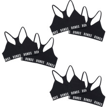 (8-10) 6x Bonds Sports Seamless Racer Back Crop Top Girls Kids Black Bras UXNK2A Bulk