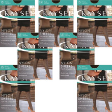 (Size 2) 7x Kayser Plus Nylon Sheers Black Stockings Womens Pantyhose Tights H10840 Bulk