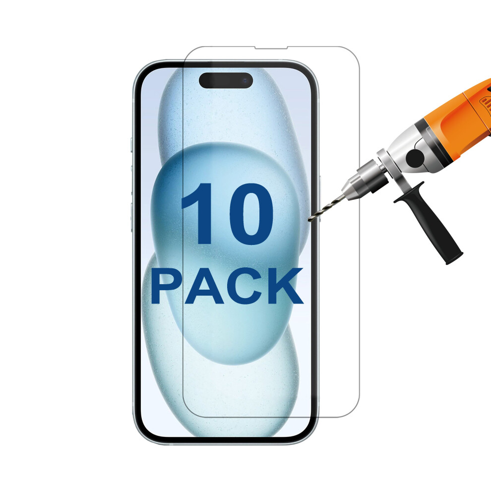 Photos - Protective film / glass 10 Pack Tempered Glass Screen Protector Guard for Apple iPhone 15 PLUS Bulk