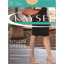 (Black, Size 2) Kayser Plus Nylon Sheers 15 Denier Stockings Womens Pantyhose Tights H10840