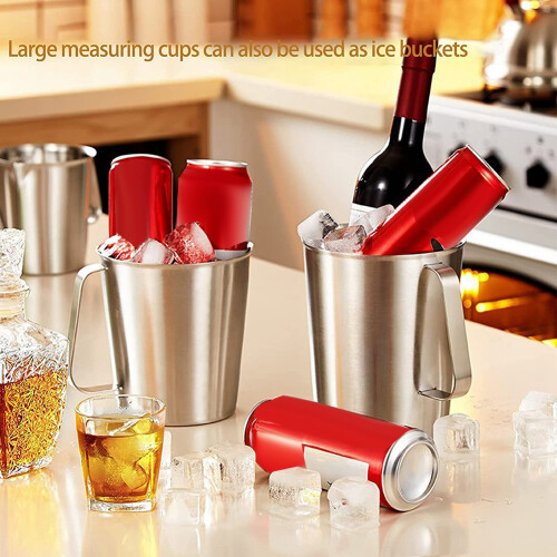 Stainless Steel Measuring Cup with Marking with Handle,Kitchen Practical Measuring Cup Container (500ML) 2