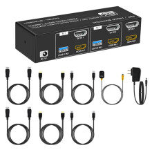 8K 60Hz DP/-Compatibele KVM-Schakelaar USB 3.0 2 Monitoren 2 Computers KVM-Schakelaar voor Muis Toetsenbordmonitor EU-Stekker