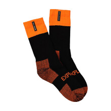 (Orange, 6-10) Explorer 1 Pair Original Mens Tough Thick Work Crew Above Ankle Cotton Socks