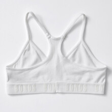 (10-12) 6 Pack Bonds Sports Seamfree Racer Back Crop Top Girls Kids Training Bra Bulk UXNK2A White