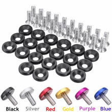 (Black) 20pcs M6x15mm Billet Fender Bumper Washer Bolt Screws Engine Bay Dress Up Kit