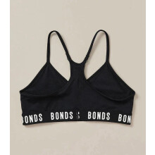 (12-14) 6x Bonds Sports Seamless Racer Back Crop Top Girls Kids Black Bras UXNK2A Bulk