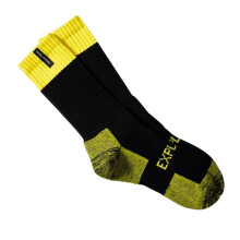 (Yellow, 11-14) Explorer 1 Pair Original Mens Tough Thick Work Crew Above Ankle Cotton Socks