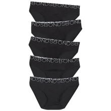 (8-10) 10x Bonds Girls Bikini Kids Black Cotton Briefs Undies Underwear UWCE5A Bulk