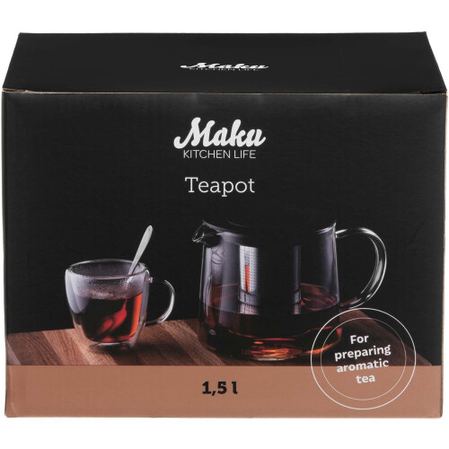 Tetera de vidrio, capacidad de 1,5 L 2
