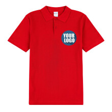 (2XL) Personalised Mens Custom Printed Polo Collar T-Shirt Logo Printing Red Tee