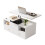 (White, Particle Board) White Lift-Top Coffee Table with Wheels 9