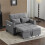 (Gray, Fabric) 2-Seater Sofa Bed – Grey Foldable Sleeper 9