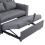 (Gray, Fabric) 2-Seater Sofa Bed – Grey Foldable Sleeper 6