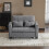 (Gray, Fabric) 2-Seater Sofa Bed – Grey Foldable Sleeper 5