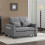 (Gray, Fabric) 2-Seater Sofa Bed – Grey Foldable Sleeper 12