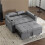 (Gray, Fabric) 2-Seater Sofa Bed – Grey Foldable Sleeper 7