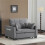 (Gray, Fabric) 2-Seater Sofa Bed – Grey Foldable Sleeper 10
