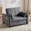 (Gray, Fabric) 2-Seater Sofa Bed – Grey Foldable Sleeper 14
