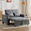 (Gray, Fabric) 2-Seater Sofa Bed – Grey Foldable Sleeper 13