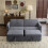 (Gray, Fabric) 207cm King Pull-Out Sofa Bed, Fabric Convertible 12