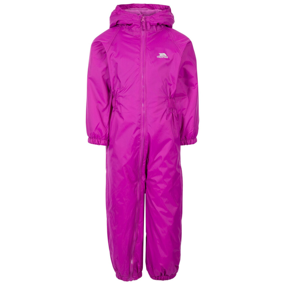 Trespass (6-12 Months, Purple Orchid) Babies Button Rain Suit