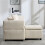(Beige, Fabric) 80" L-Shaped Sectional Sofa with Storage Ottoman 4