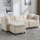 (Beige, Fabric) 80" L-Shaped Sectional Sofa with Storage Ottoman 8
