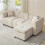 (Beige, Fabric) 80" L-Shaped Sectional Sofa with Storage Ottoman 12