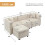 (Beige, Fabric) 80" L-Shaped Sectional Sofa with Storage Ottoman 9