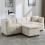(Beige, Fabric) 80" L-Shaped Sectional Sofa with Storage Ottoman 3