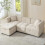 (Beige, Fabric) 80" L-Shaped Sectional Sofa with Storage Ottoman 15