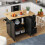 Fold-Top Rolling Island Cart – 135x44x90cm 1