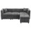 (Grey, Fabric) 80" L-Shaped Sectional Sofa with Storage Ottoman 4