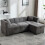 (Grey, Fabric) 80" L-Shaped Sectional Sofa with Storage Ottoman 12