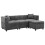 (Grey, Fabric) 80" L-Shaped Sectional Sofa with Storage Ottoman 6