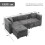 (Grey, Fabric) 80" L-Shaped Sectional Sofa with Storage Ottoman 7