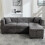 (Grey, Fabric) 80" L-Shaped Sectional Sofa with Storage Ottoman 13
