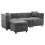 (Grey, Fabric) 80" L-Shaped Sectional Sofa with Storage Ottoman 8