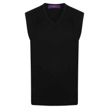 (XL, Navy) Henbury Mens Cotton Acrylic V Neck Sleeveless Sweatshirt