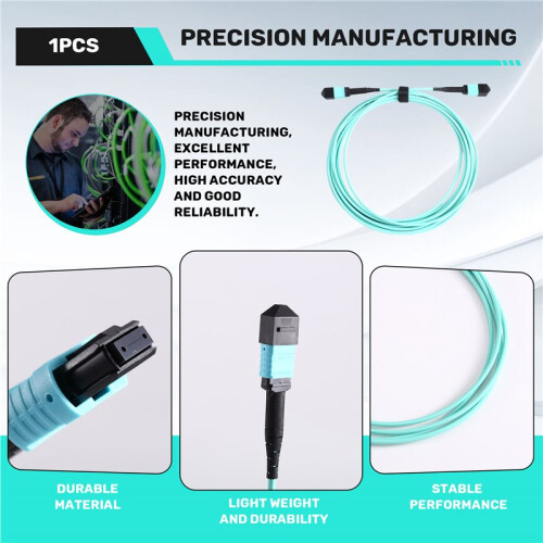 MPO Patchcord 12 Core OM3 Patch Cable Optic Cable Multi Mode OM3 Mpo for 100G 40G Module 12 Core OM3 Mpo Patchcord C 2