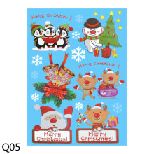 1 feuille d'autocollants de fenêtre « Joyeux Noël » avec flocons de neige et bonhommes de neige - Stickers muraux de Noël pour chambre