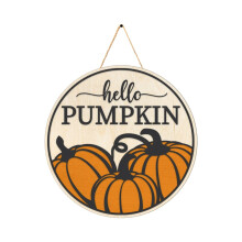 Poaug Herfst Welkomstbord, Geschikt voor Kransen & Pompoendecoratie, Hangend Deurbord voor de Herfst, Tuin, Beige