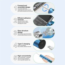 RELIFE LG2 Gear Lijmverwijderaar voor Mobiele Telefoon LCD-Schermen Type-C, Zowel Voorwaarts Als Achterwaarts Gebogen/OCA-Lijmreinigingstool
