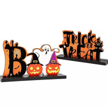 Ünnepi akció! HKUKY Boldog Halloween asztaldekoráció, Tökös asztaldísz Boo táblával, Fa Cukorka Napi Dekoráció, Kompatibilis Halloween